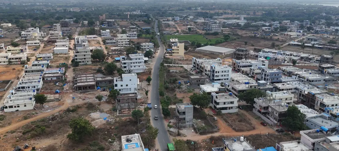 Sangareddy real estate — residential development and plots aerial view